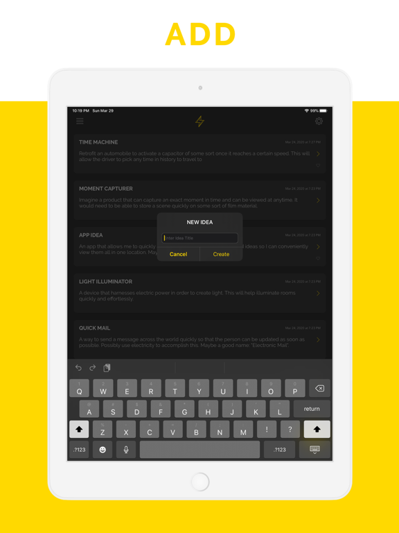 Spark - Idea Journal iPad screenshot 4 - Productivity app