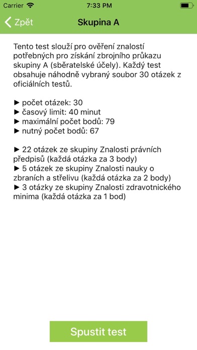 Zbrojní průkaz - testy Screenshot