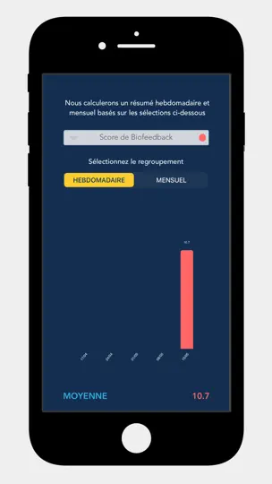 Capture d'écran de HRV4Biofeedback sur iPhone 9