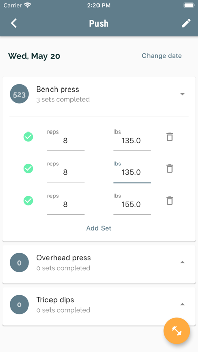 Screenshot #1 pour My Workout Tracker
