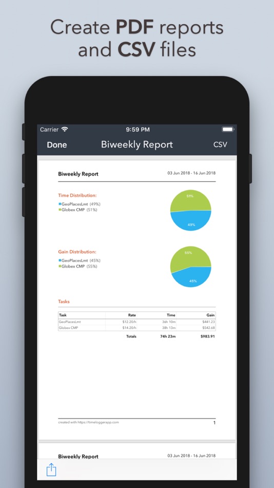 #4. Timelogger: Time Tracking (iOS) 由: Filipe Martins