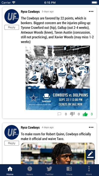 Screenshot #1 pour UltimateFan: Dallas Cowboys