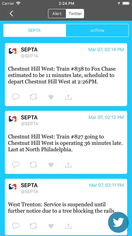#6. onTime : SEPTA Rail, Bus (iOS) 由: Mobileware Inc.