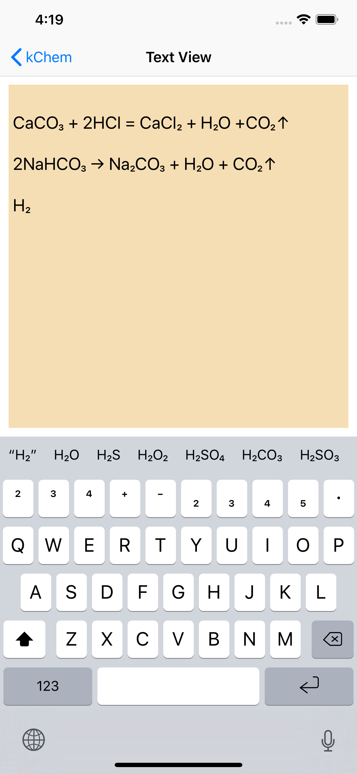 kChem - Chemistry Keyboard