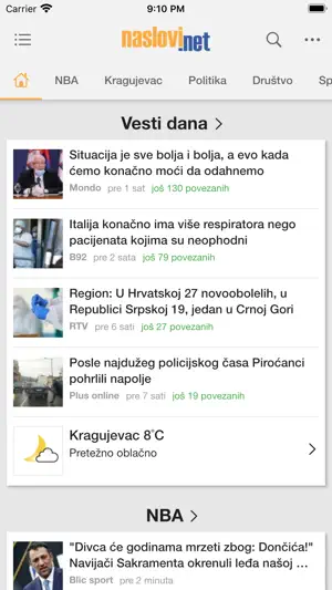Vesti Srbija - Naslovi.net screenshot 1