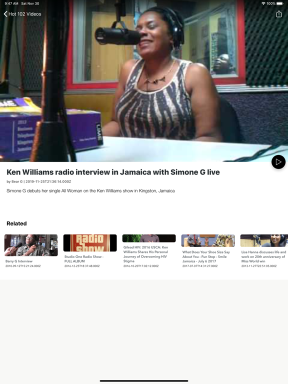 Hot 102 Reggae Global Jamaica iPad screenshot