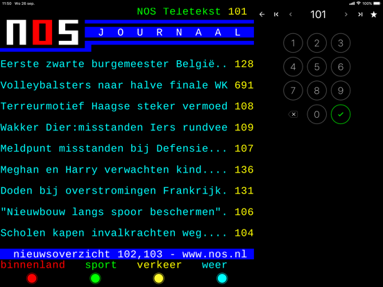 NOS Teletekst iPad app afbeelding 1