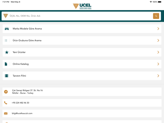 ÜÇEL KAUÇUK iPad screenshot