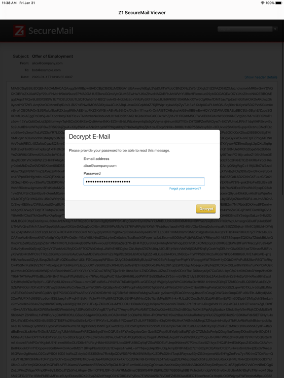 Screenshot #5 pour Z1 SecureMail Viewer