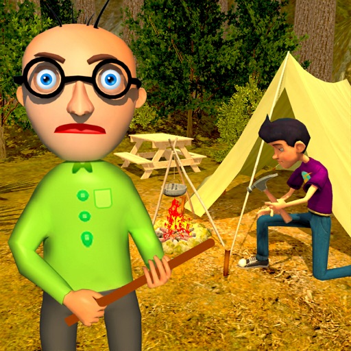 Camping with Scary Teacher Icon