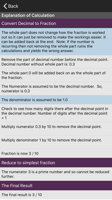 Screenshot #2 pour Fractions/Decimals/Fractions