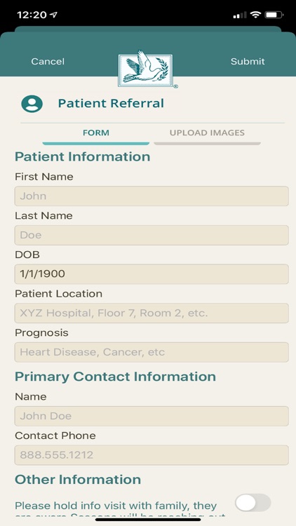 Seasons Hospice Referral App