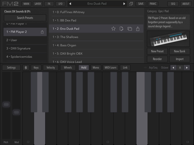 AudioKit FM Player 2: DX Synth screenshot-3