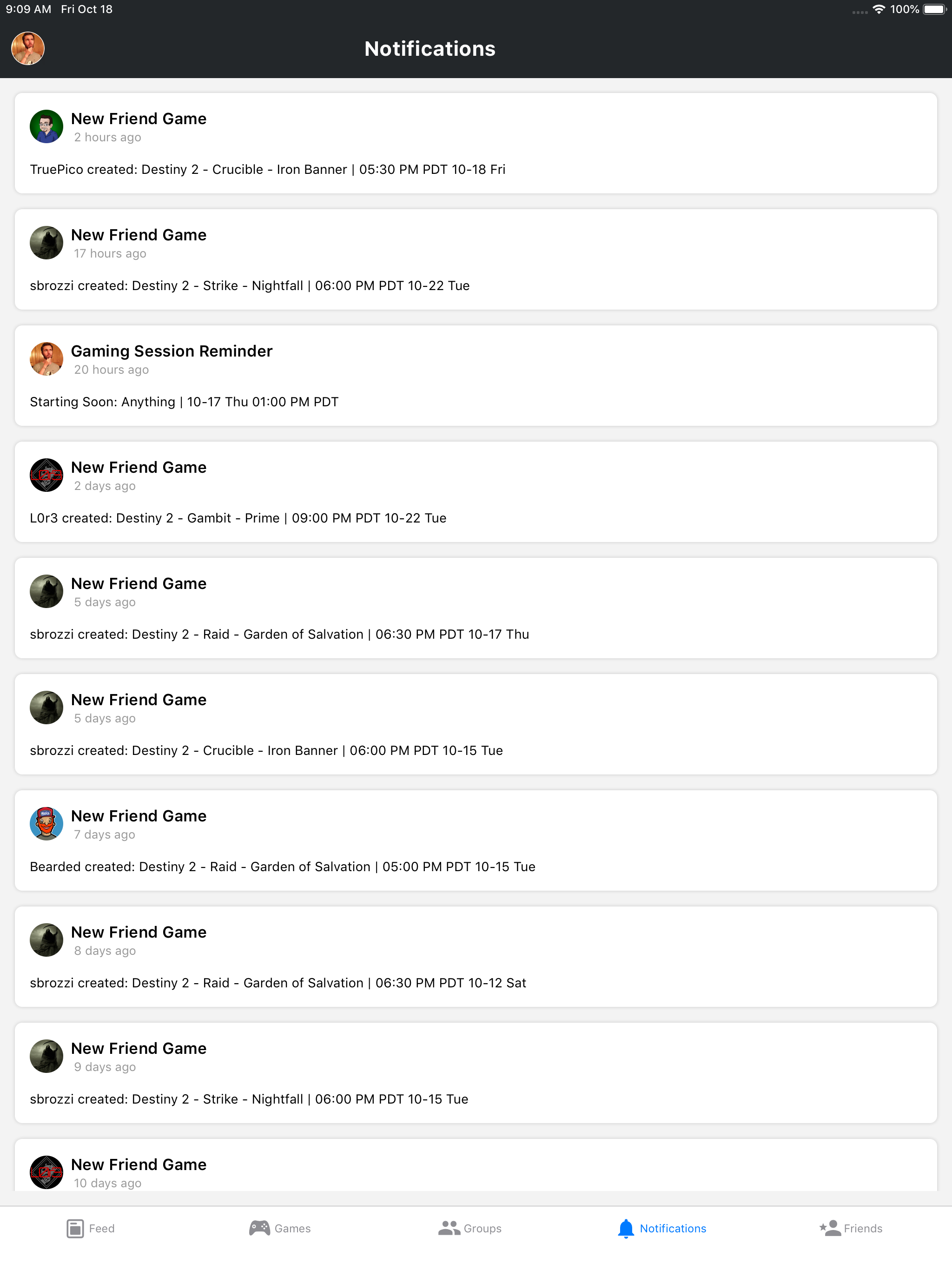 The100.io Destiny 2 Groups screenshot 10
