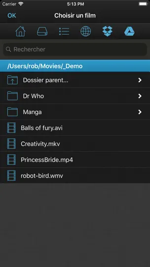 Capture d'écran de VLC Streamer Pro sur iPhone 2
