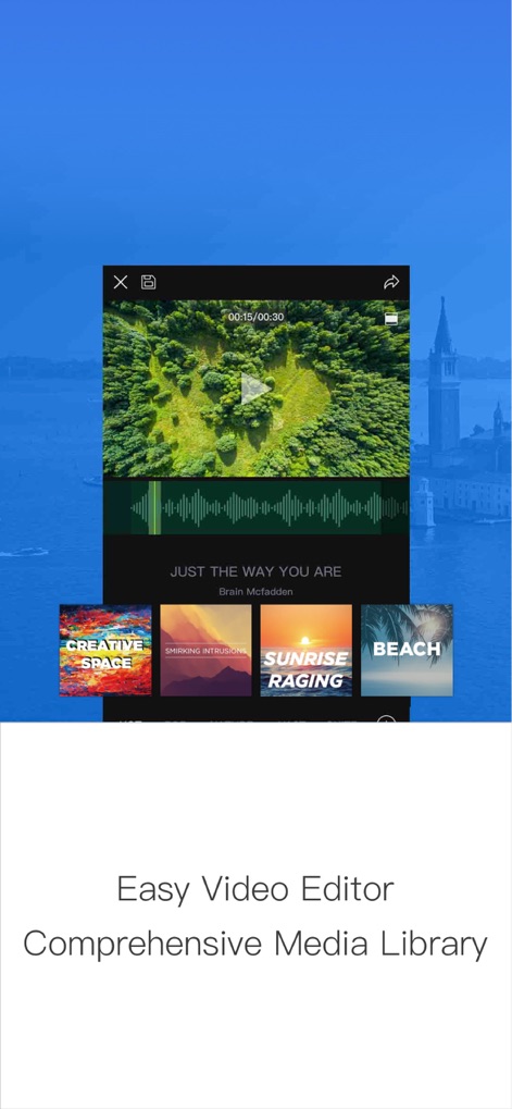 DJI GO - O aplicativo inclui um editor de vídeo inteligente com modelos integrados, facilitando a criação de produções cinematográficas. Os usuários podem visualizar a linha do tempo e selecionar diversos modelos visuais.