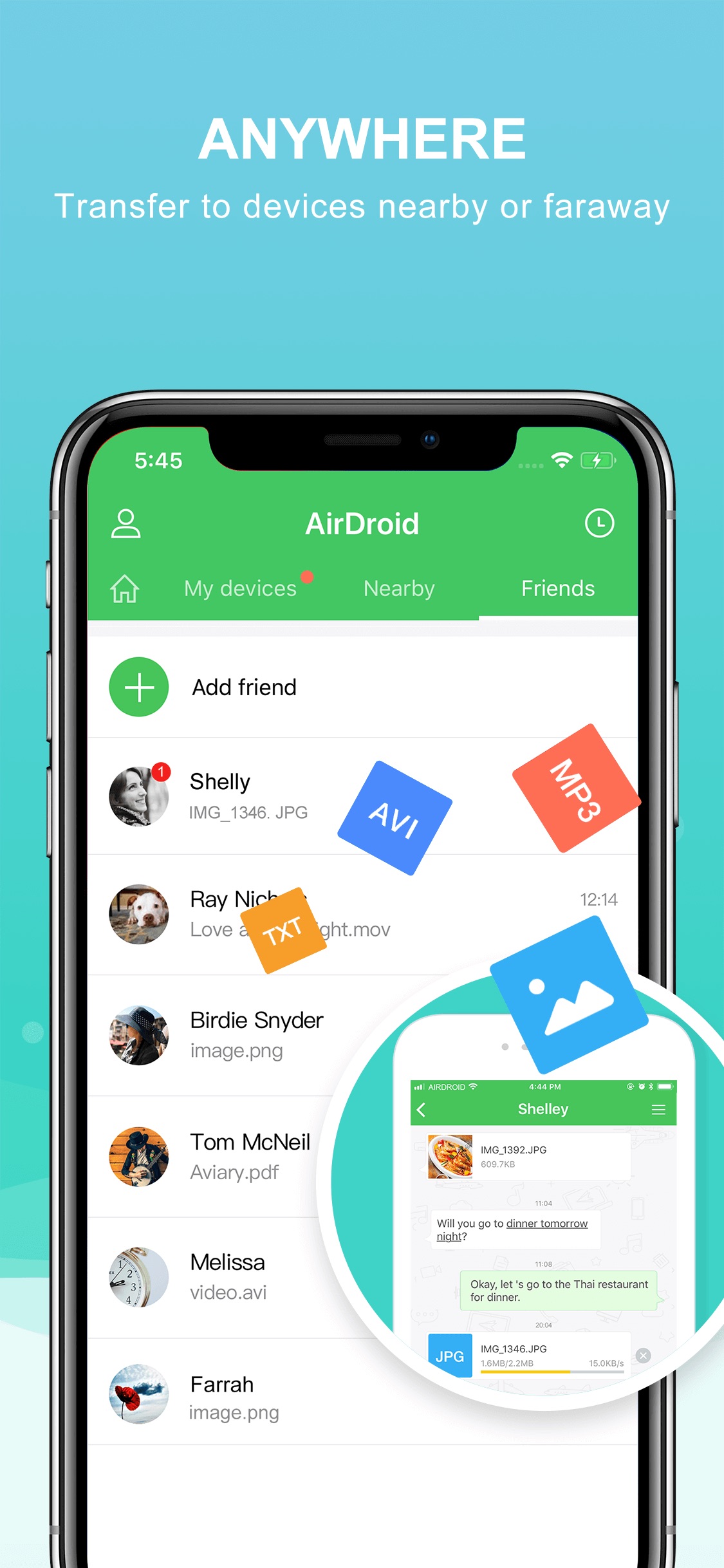 Screenshot do app AirDroid: Transfer&Share Files