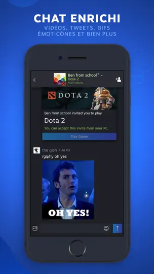 Capture d'écran de Steam Chat sur iPhone 2
