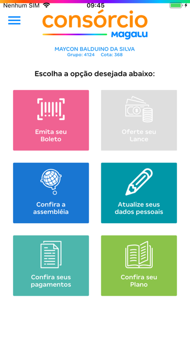 Consórcio Magalu - Cliente Screenshot