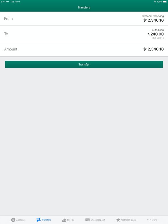 Riegel Federal Credit Union iPad screenshot 4 - Finance app
