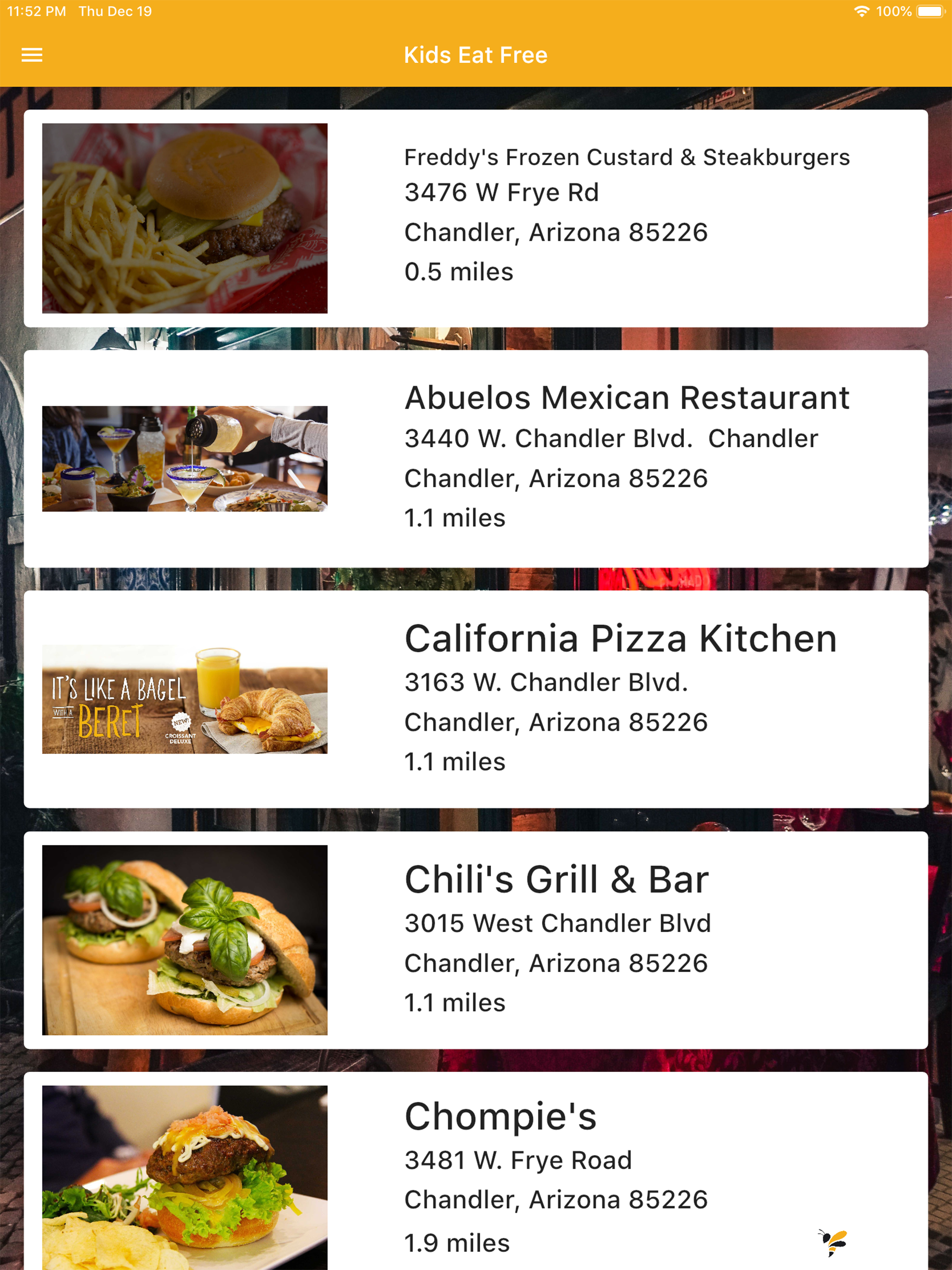 Kids Eat Free App