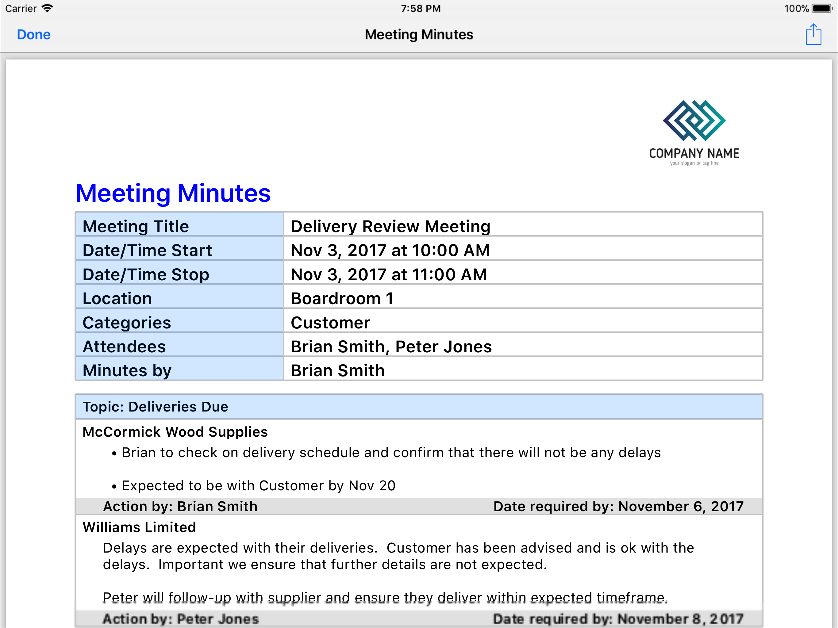 Simple Meeting Minutes screenshot 5