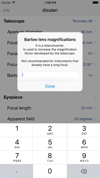 iOculari - Telescope