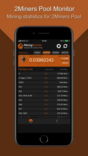 Monitor for 2Miners Pool screenshot 2