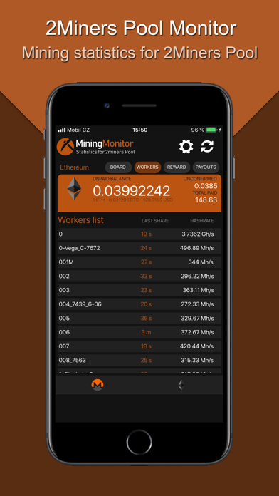 Screenshot #2 pour Monitor for 2Miners Pool
