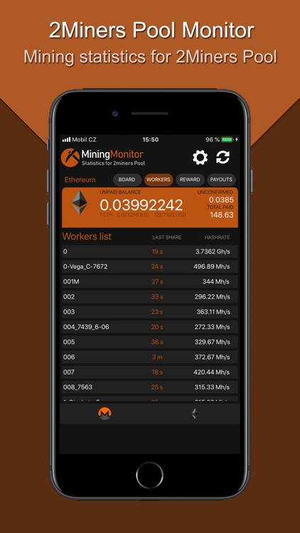 Monitor for 2Miners Pool