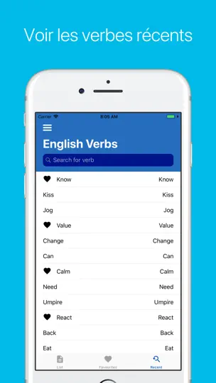 Capture d'écran de Quickverbes Anglais sur iPhone 5