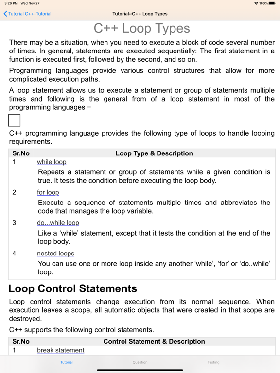 Screenshot #5 pour Tutorial for C++