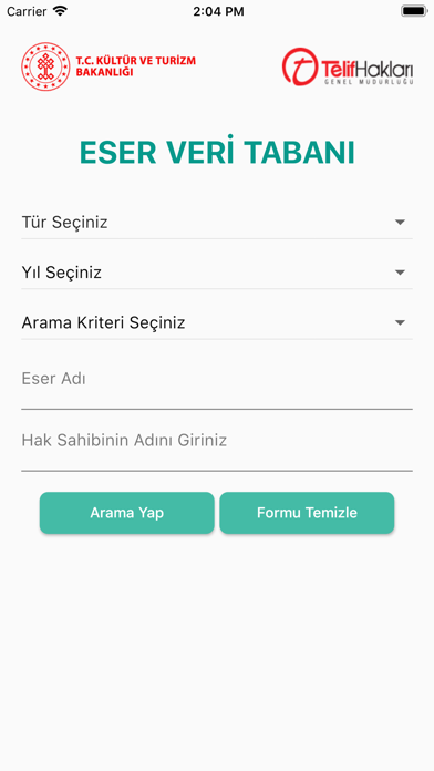 Screenshot #1 pour Eser Veri Tabanı
