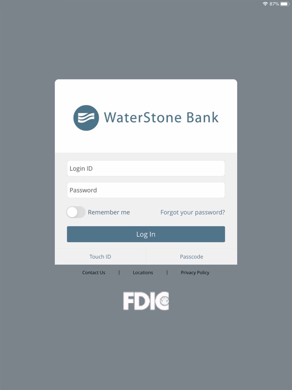 WaterStone Bank Digital iPad screenshot 1 - Finance app