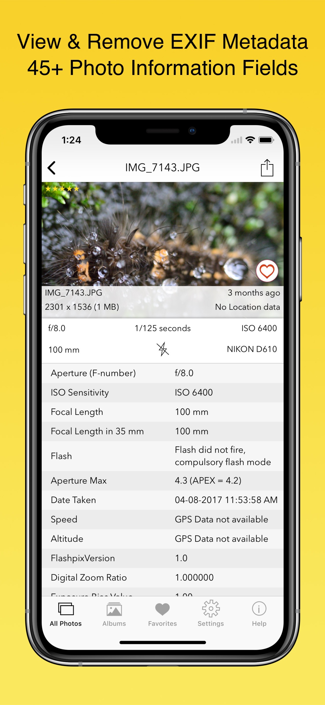 Screenshot do app EXIF Viewer by Fluntro