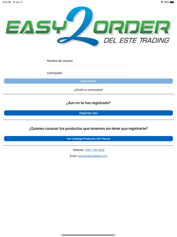 Del Este Trading iPad screenshot 1 - Business app