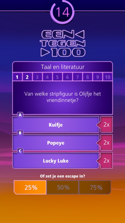 Een tegen 100