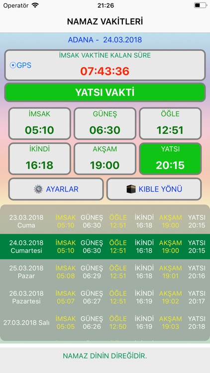 İmsakiyeli Ezan Vakti