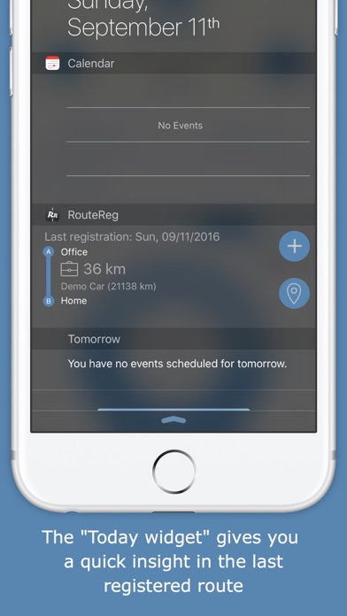 RouteReg, mileage registration Screenshot