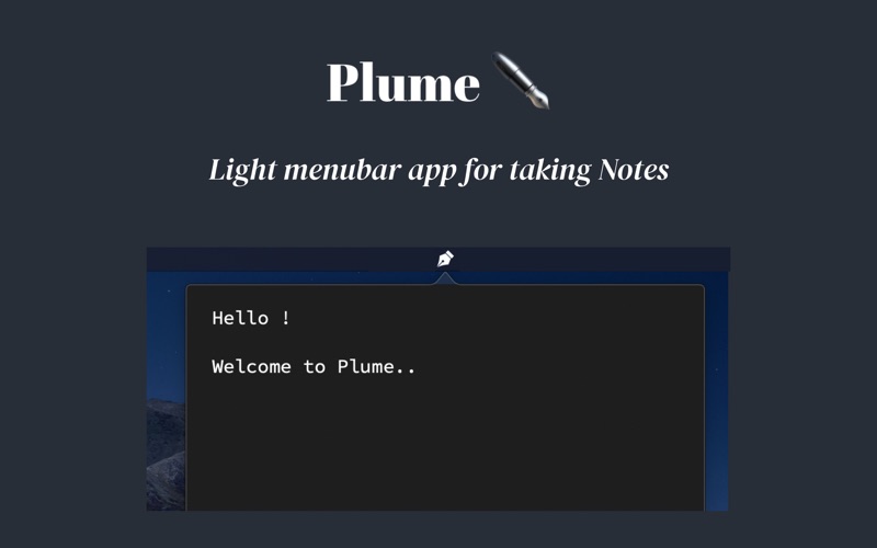 Screenshot #1 pour Plume - Light Menubar Note