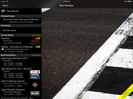 Race Monitor iPad app afbeelding 1