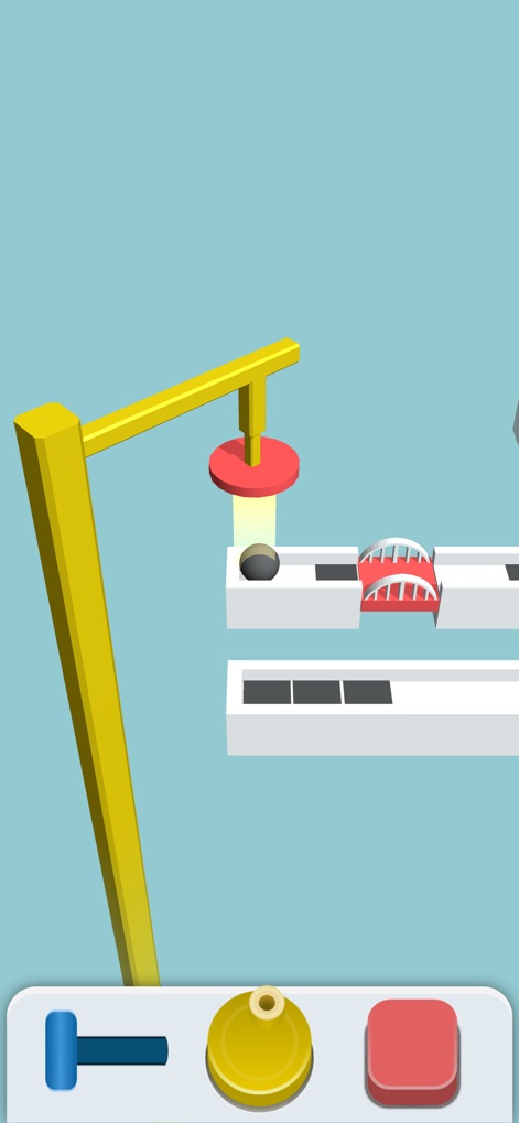 Ball Slider 3D - Observe the yellow dial for rotating track segments and the prominent red disc controlled by the dial for dynamic adjustments.