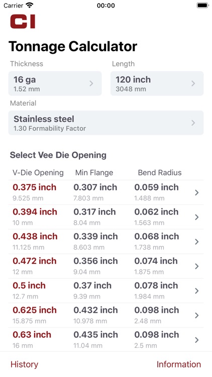 CINCINNATI Load Calc
