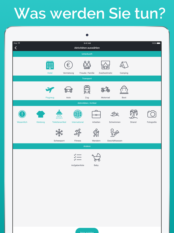 Packr - Die Koffer Packliste iPad screenshot 2