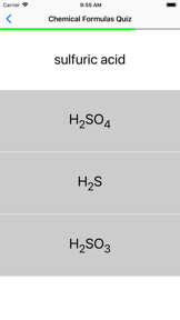 Chemical Formulas Quiz screenshot