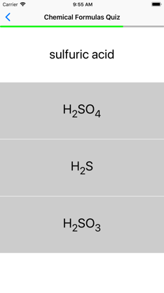 Chemical Formulas Quiz screenshot 2