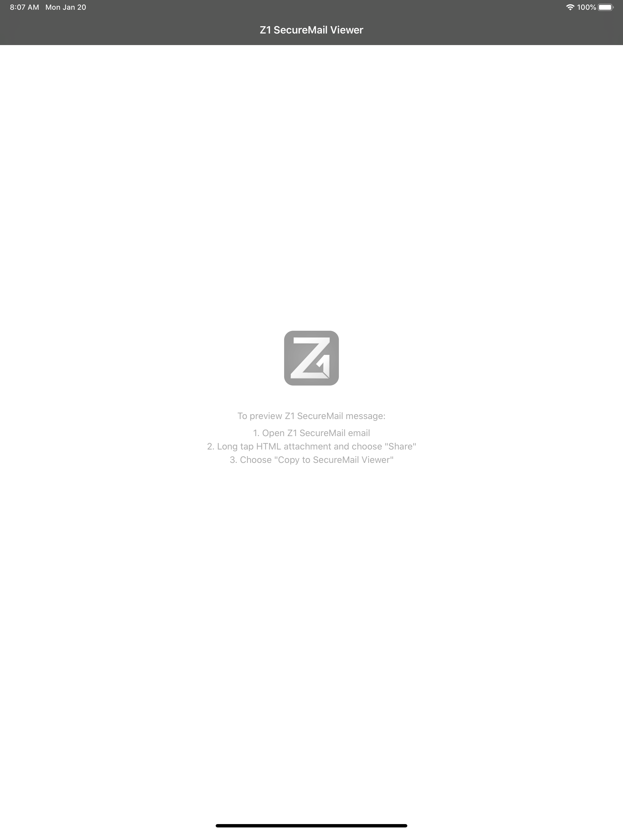 Z1 SecureMail Viewer