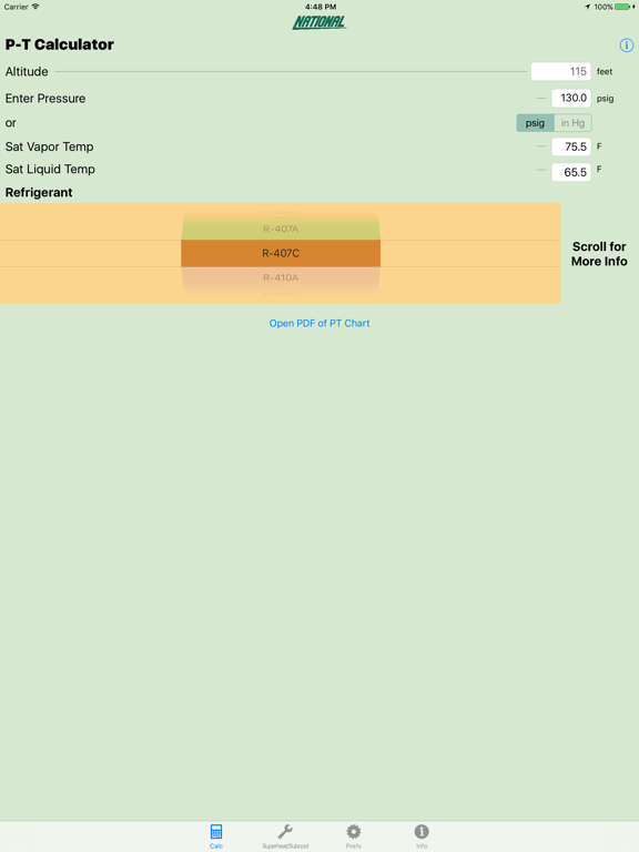 P-T Calculator iPad screenshot 2 - Reference app