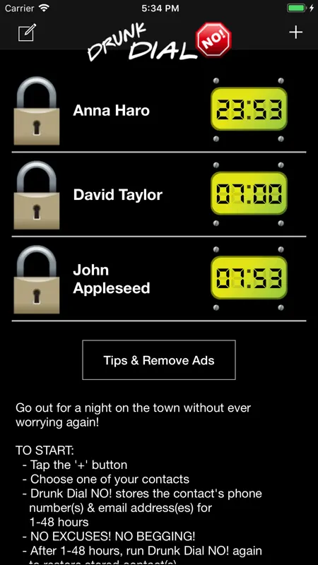 Drunk Dial NO! Block Mistakes! screenshot 1 of 3