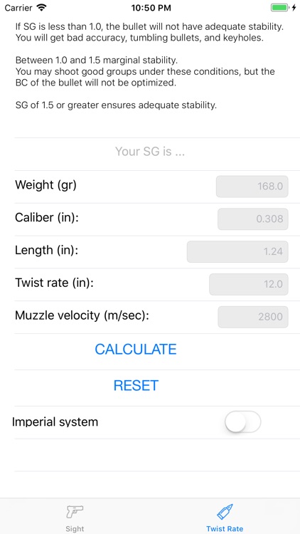 Iron sight adjustment calc